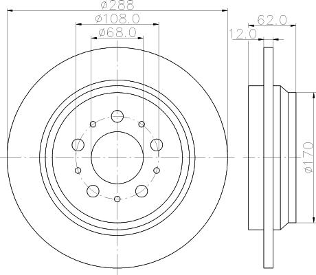 HELLA PAGID 8DD 355 113-022 - Гальмівний диск autocars.com.ua