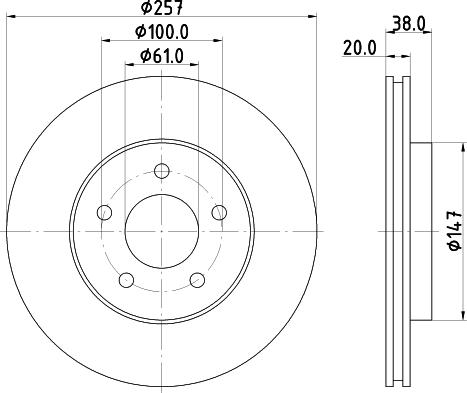 HELLA PAGID 8DD 355 113-351 - Гальмівний диск autocars.com.ua