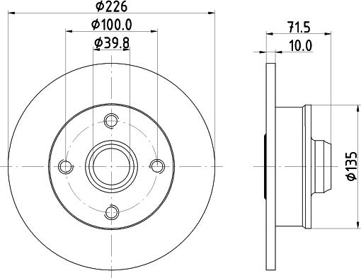 HELLA PAGID 8DD 355 113-461 - Гальмівний диск autocars.com.ua