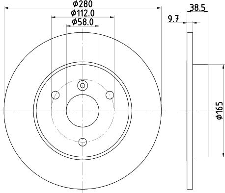 HELLA PAGID 8DD 355 113-562 - Гальмівний диск autocars.com.ua