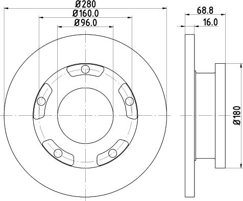 HELLA PAGID 8DD 355 113-811 - Гальмівний диск autocars.com.ua