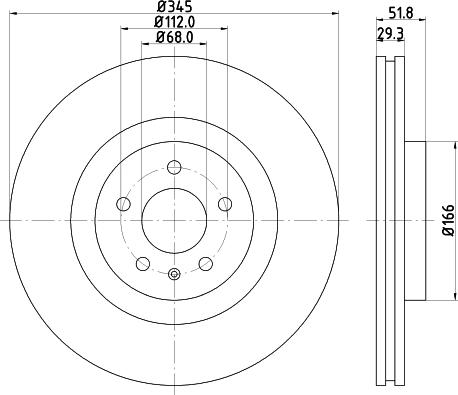 HELLA PAGID 8DD 355 113-951 - Гальмівний диск autocars.com.ua