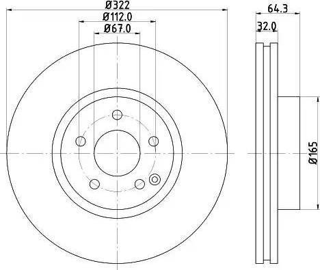 HELLA PAGID 8DD 355 121-481 - Гальмівний диск autocars.com.ua