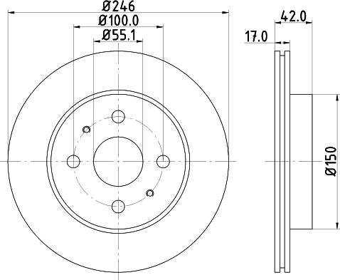 HELLA PAGID 8DD 355 114-421 - Гальмівний диск autocars.com.ua