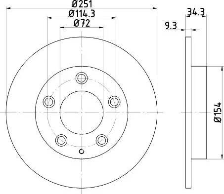 HELLA PAGID 8DD 355 114-791 - Гальмівний диск autocars.com.ua