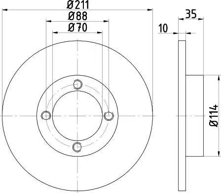 HELLA PAGID 8DD 355 114-851 - Гальмівний диск autocars.com.ua