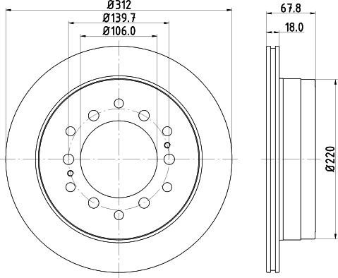 HELLA PAGID 8DD 355 114-861 - Гальмівний диск autocars.com.ua