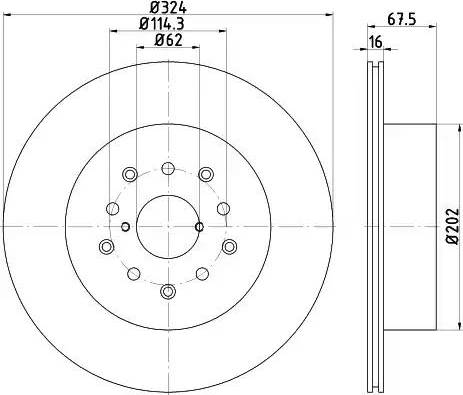 HELLA PAGID 8DD 355 114-941 - Тормозной диск avtokuzovplus.com.ua