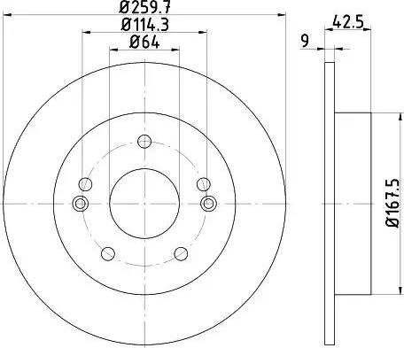 HELLA PAGID 8DD 355 115-021 - Гальмівний диск autocars.com.ua