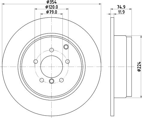 HELLA PAGID 8DD 355 115-171 - Гальмівний диск autocars.com.ua