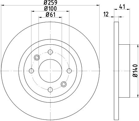 HELLA PAGID 8DD 355 115-271 - Гальмівний диск autocars.com.ua