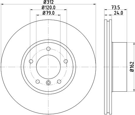 HELLA PAGID 8DD 355 115-381 - Гальмівний диск autocars.com.ua