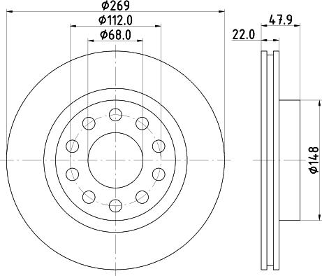 HELLA PAGID 8DD 355 115-452 - Тормозной диск avtokuzovplus.com.ua