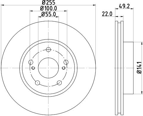 HELLA PAGID 8DD 355 115-691 - Гальмівний диск autocars.com.ua