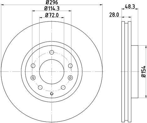 HELLA PAGID 8DD 355 115-781 - Гальмівний диск autocars.com.ua