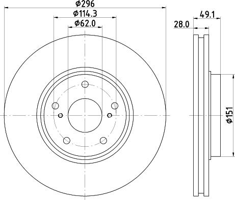 HELLA PAGID 8DD 355 115-981 - Гальмівний диск autocars.com.ua