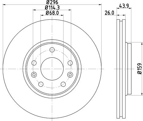 HELLA PAGID 8DD 355 116-161 - Гальмівний диск autocars.com.ua