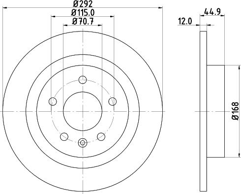 HELLA PAGID 8DD 355 116-601 - Гальмівний диск Opel Astra. Zafira. 10- autocars.com.ua