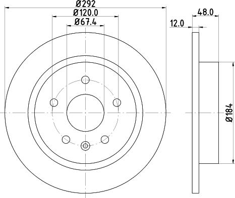 HELLA PAGID 8DD 355 116-831 - Гальмівний диск autocars.com.ua