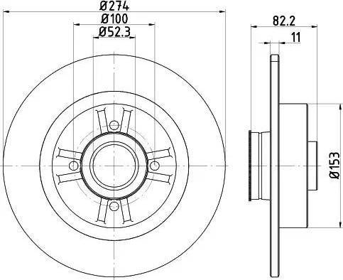 HELLA PAGID 8DD 355 116-861 - Гальмівний диск autocars.com.ua