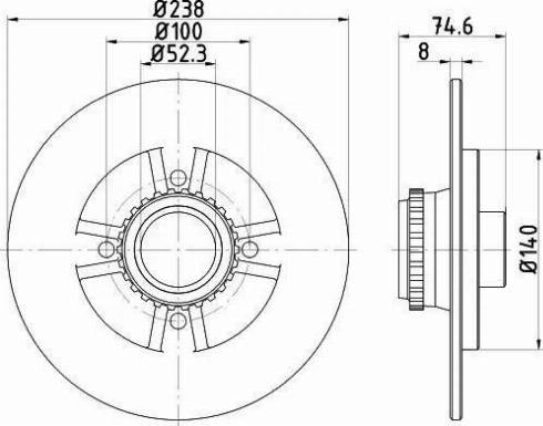 HELLA PAGID 8DD 355 117-311 - Гальмівний диск autocars.com.ua