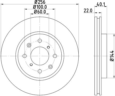 HELLA PAGID 8DD 355 117-371 - Гальмівний диск autocars.com.ua