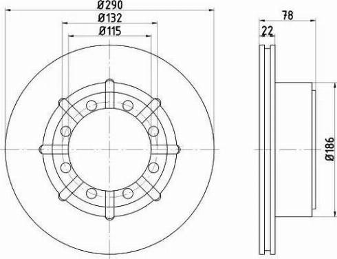 HELLA PAGID 8DD 355 117-611 - Гальмівний диск autocars.com.ua