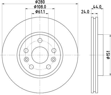 HELLA PAGID 8DD 355 117-781 - Тормозной диск avtokuzovplus.com.ua