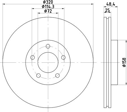 HELLA PAGID 8DD 355 117-891 - Гальмівний диск autocars.com.ua