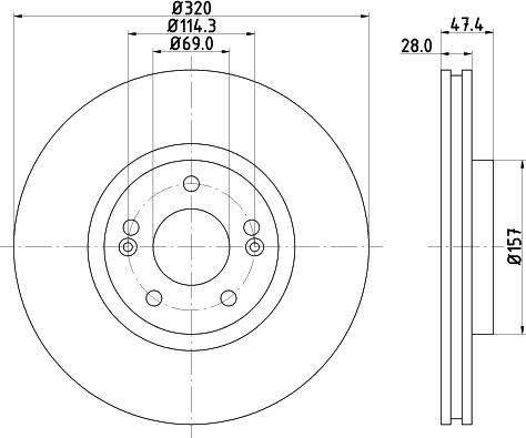 HELLA PAGID 8DD 355 117-971 - Тормозной диск avtokuzovplus.com.ua