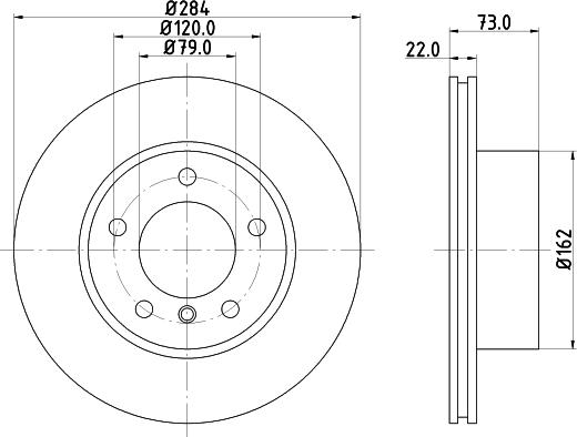 HELLA PAGID 8DD 355 118-031 - Гальмівний диск autocars.com.ua