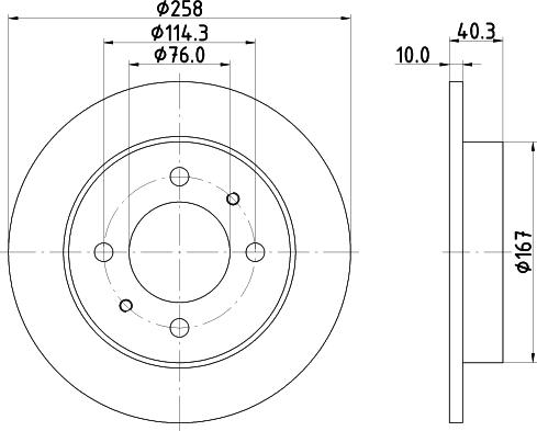 HELLA PAGID 8DD 355 118-111 - Гальмівний диск autocars.com.ua