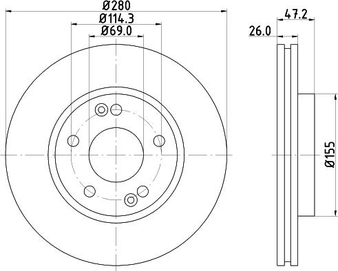 HELLA PAGID 8DD 355 118-151 - Гальмівний диск autocars.com.ua