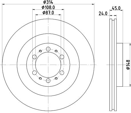 HELLA PAGID 8DD 355 118-741 - Гальмівний диск autocars.com.ua