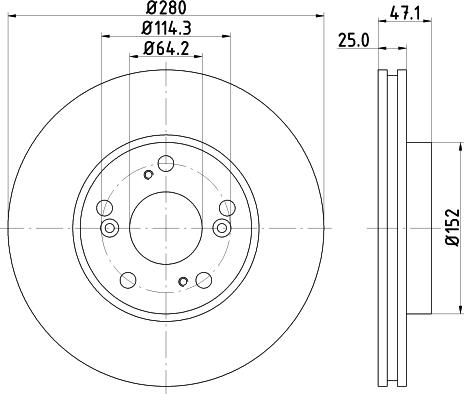 HELLA PAGID 8DD 355 118-761 - Гальмівний диск autocars.com.ua