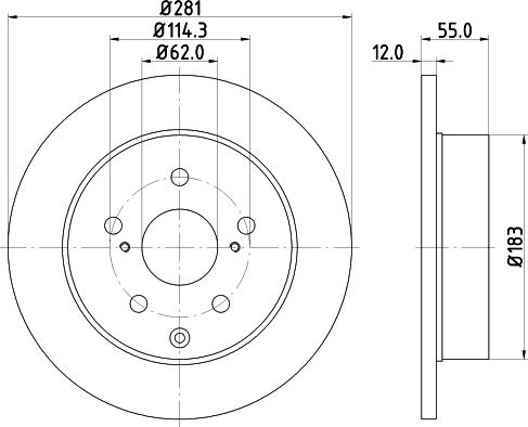 HELLA PAGID 8DD 355 118-881 - Гальмівний диск autocars.com.ua