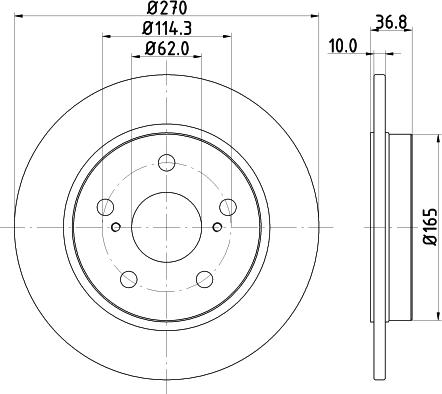 HELLA PAGID 8DD 355 118-971 - Тормозной диск avtokuzovplus.com.ua