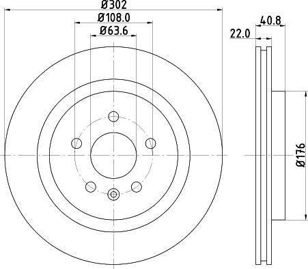 HELLA PAGID 8DD 355 119-142 - Гальмівний диск autocars.com.ua