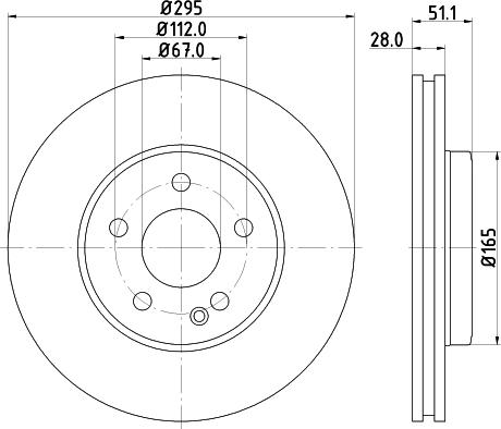 HELLA PAGID 8DD 355 119-411 - Гальмівний диск autocars.com.ua