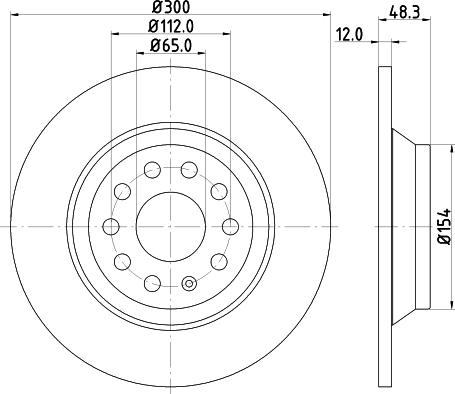 HELLA PAGID 8DD 355 119-481 - Гальмівний диск autocars.com.ua