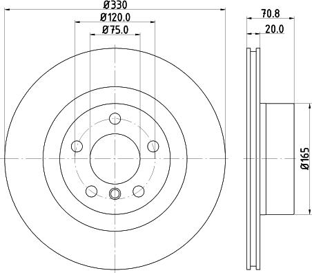 HELLA PAGID 8DD 355 119-541 - Гальмівний диск autocars.com.ua