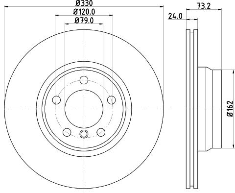 HELLA PAGID 8DD 355 119-562 - Гальмівний диск autocars.com.ua