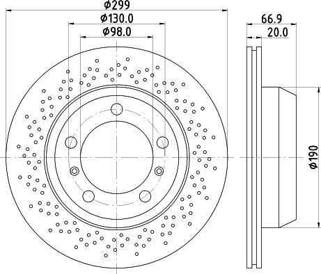 HELLA PAGID 8DD 355 120-222 - Гальмівний диск autocars.com.ua