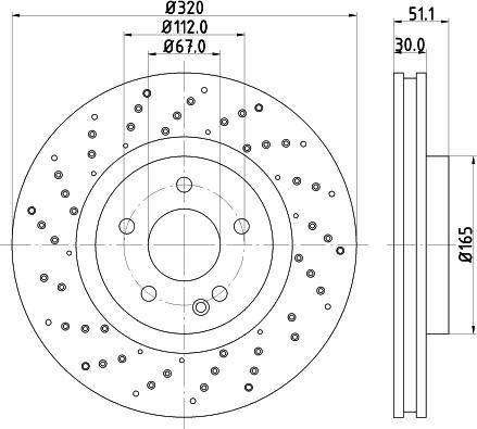 HELLA PAGID 8DD 355 120-352 - Гальмівний диск autocars.com.ua