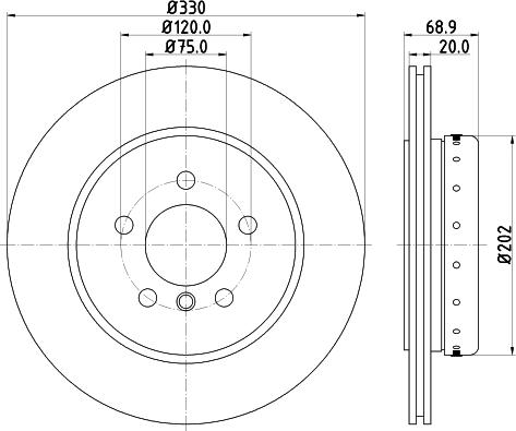 HELLA PAGID 8DD 355 120-671 - Тормозной диск avtokuzovplus.com.ua