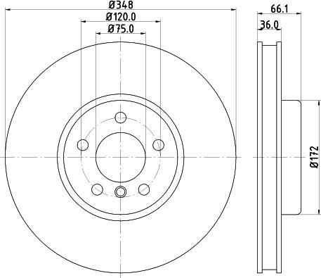 HELLA PAGID 8DD 355 120-891 - Гальмівний диск autocars.com.ua