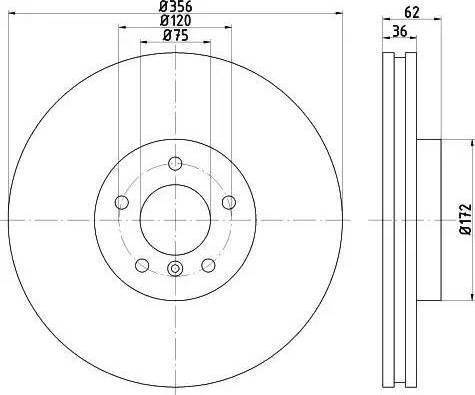 DJ Parts BD1639 - Гальмівний диск autocars.com.ua