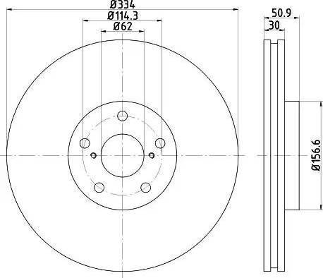 HELLA PAGID 8DD 355 121-861 - Гальмівний диск autocars.com.ua