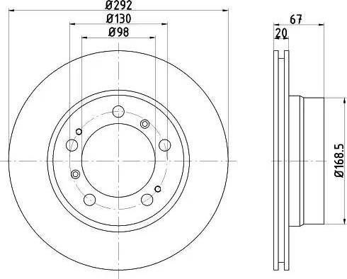 HELLA PAGID 8DD 355 122-081 - Гальмівний диск autocars.com.ua