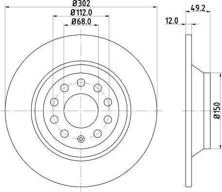 HELLA PAGID 8DD 355 122-141 - Гальмівний диск autocars.com.ua